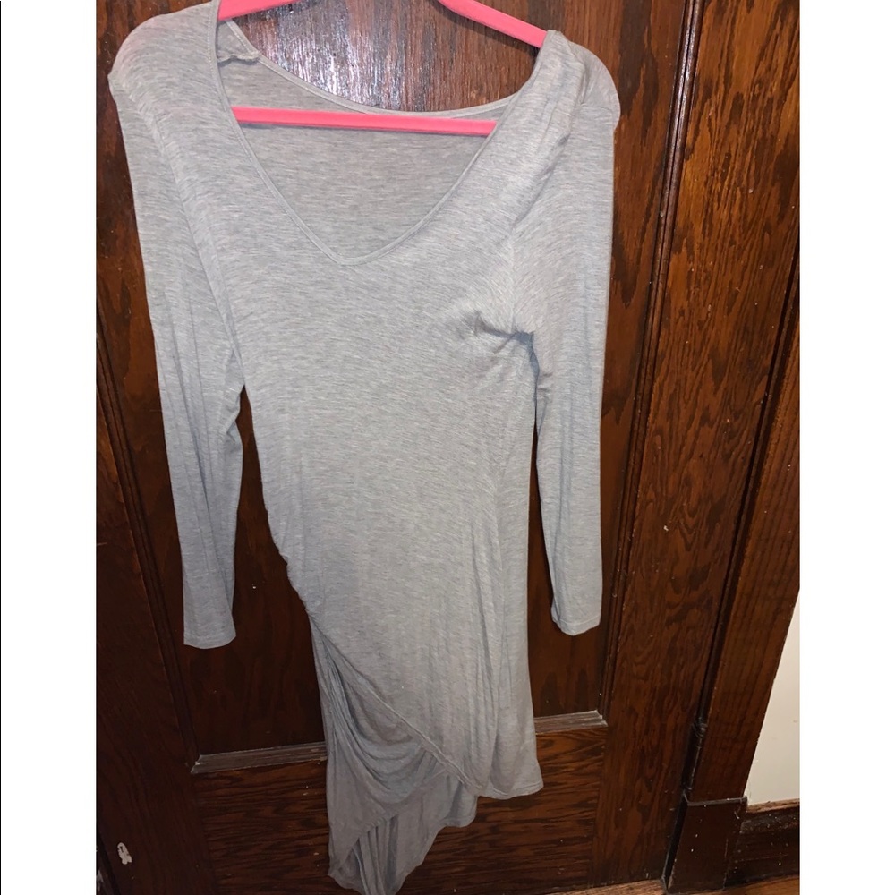 grey one leg sided dress